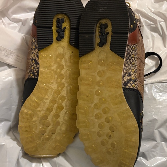 Coach Brown and Tan Patterned Sneakers - Picture 3 of 6